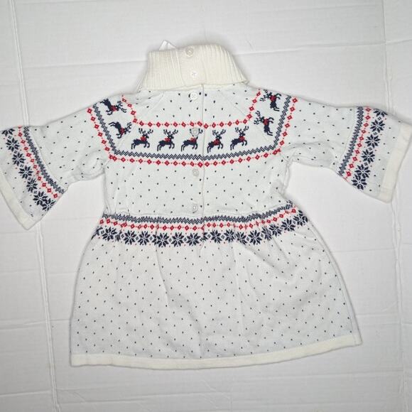 Janie and Jack Fair Isle Holiday Reindeer Sweater Dress - Picture 5 of 9